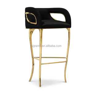 Chaise de bar au design unique, pieds en <span class=keywords><strong>acier</strong></span> inoxydable doré, <span class=keywords><strong>tabouret</strong></span> de bar <span class=keywords><strong>haut</strong></span> pour salle à manger ou cuisine - Product Image 1
