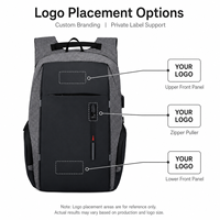 Sac de voyage d'affaires avec logo personnalisé, grande capacité, sac à dos pour ordinateur portable de 15,6 pouces avec port USB