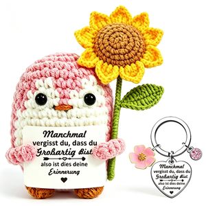 Crochet Owl Sunflower Keychain Cartoon Yarn Pendant <b>Gift</b> <b>for</b> <b>Girlfriend</b> Farewell Present - Product Image 1
