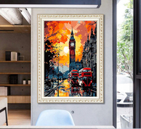 Kit de peinture par numéros personnalisé pour adultes, paysage urbain européen, toile, peinture acrylique, décoration murale, vente en gros