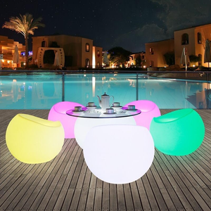 Mostrador LED de barras de plástico de diseño redondo moderno, mesa de centro brillante para interior/exterior, muebles de <span class=keywords><strong>Bar</strong></span> para el hogar, barras LED únicas, característica - Product Image 1