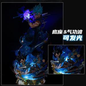 Dragons Balls figura de acción 43cm <span class=keywords><strong>LS</strong></span> Super Saiyan Vegito Fusion estatua gigante <span class=keywords><strong>3</strong></span> cabezas esculpir LED iluminar escena figura de Anime - Product Image 3