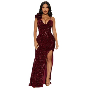 Robe de <span class=keywords><strong>Soirée</strong></span> <span class=keywords><strong>Longue</strong></span> de Luxe à Paillettes pour Femmes, Robe de Fête Formelle Sexy de Haute Qualité en Gros - Product Image 2