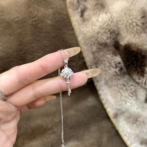 Collar de Plata de Ley S925 para Mujer, Exquisito Diseño de Nicho con Circonita, Estilo Lujoso y Sofisticado, Cadena para Clavícula Inspirada en el Estilo Ins - Product Image 1