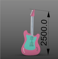 Guitare géante gonflable personnalisée de 2,5 m pour la publicité événementielle, guitare gonflable pour la scène