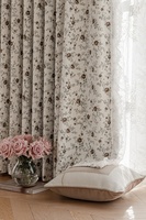 Rideaux occultants de style français en chenille jacquard à motif floral, couleur crème et blanc, vintage, pour la décoration du salon et de la chambre à coucher