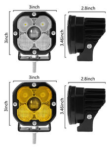 Luces LED Cúbicas <span class=keywords><strong>de</strong></span> 3 Pulgadas, Súper Brillantes, Accesorios Todoterreno 4X4, <span class=keywords><strong>Luz</strong></span> Antiniebla <span class=keywords><strong>de</strong></span> Haz Puntual y Amplio, Color Ámbar/Amarillo/Blanco - Product Image 3