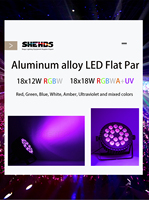 Projecteur de scène LED PAR RGBW 4-en-1 en aluminium haute luminosité 18*12W DMX 4/8 canaux pour mariage
