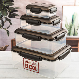 Ensemble de boîtes de conservation hermétiques en plastique, style moderne et minimaliste, pour kimchi, réfrigérateur, avec joints en silicone - Product Image 3