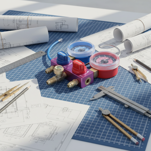 Conjunto de Manômetros de Pressão para Ar Condicionado em Latão, Ferramentas Essenciais de Refrigeração, à Prova d'Água e Poeira, Escalas Claras e Precisas - Product Image 2