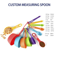 Set di Tazze e Cucchiai Dosatori Personalizzati, Strumenti da Cucina Colorati in Plastica per Cucinare e Cuocere