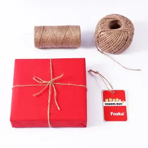 福斯卡中国100% 天然麻绳环保圆形生麻绳黄麻绳礼品包装绳