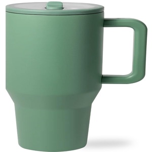 Vaso Térmico de Viaje Personalizado de Acero Inoxidable Ecológico con Aislamiento al Vacío para Café y Agua, con Tapa, Pajita y Asa - Product Image 1