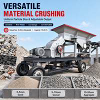 Concasseur à marteaux diesel mobile PC600x400, petite taille, avec convoyeur à bande d'alimentation pour l'extraction de roches, de pierres et d'or dans les carrières
