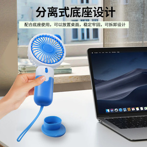 Qingniu Mini Portable Fan 8cm Rechargeable <b>Battery</b> <b>Operated</b> Handheld Fan For Kids Outdoor Use - Product Image 4