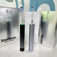 Brosse à dents électrique sonique avec logo et motif imprimés au laser, IPX8, manche en aluminium, capteur de pression, démarrage/arrêt automatique