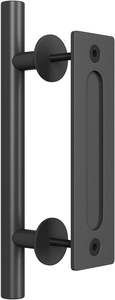 Juego de Herrajes para <span class=keywords><strong>Puerta</strong></span> Corredera de Gran Resistencia, Acabado en Polvo Negro, Diseño Rústico Grande de Doble Cara, Redondo - Product Image 5