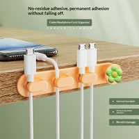 Organisateur de câbles de bureau de luxe auto-adhésif en gel de silicone pour câbles de données, de charge et d'écouteurs, enrouleur, support de fixation pour prises
