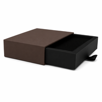 Boîte à bijoux personnalisée avec logo, en carton rigide de luxe, avec tiroir coulissant, fermeture magnétique, poignée et gaufrage
