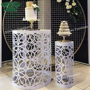 Supports à fleurs en fer de conception moderne pour les mariages, meubles d'événements sculptés en gros avec un design creux, meubles en métal pour le salon - Product Image 4