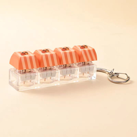 Porte-clés personnalisé avec capuchon de touche de clavier, jouet anti-stress, bouton de clavier, jouet porte-clés bouton de bout du doigt, interrupteur lumineux coloré, pendentif de sac