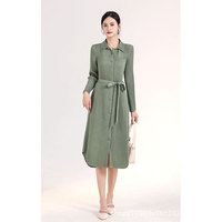 Robe Midi Plissée Empire Vintage Miyake en Maille pour Femme, Nouvelle Collection Printemps 2025, Élégante, Amincissante, à Lacets, Idéale pour le Bureau
