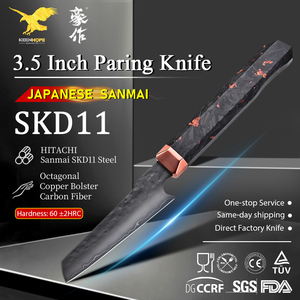 <span class=keywords><strong>Couteau</strong></span> <span class=keywords><strong>de</strong></span> cuisine professionnel <span class=keywords><strong>japonais</strong></span> KEENHOPE en acier SKD11, <span class=keywords><strong>couteau</strong></span> à éplucher Sanmai à 3 couches, avec renfort en cuivre et manche en fibre <span class=keywords><strong>de</strong></span> carbone - Product Image 1