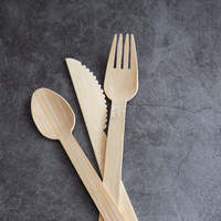 Ensembles de couverts jetables compostables en bois bambou amidon de maïs couteau fourchette cuillère ensembles de couverts