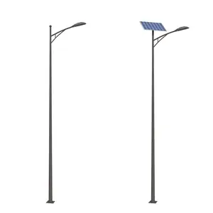 Galvanized Lamp Post 5m 10m Steel Street Lighting Pole Cover Manufacture Solar Street Light With Pole