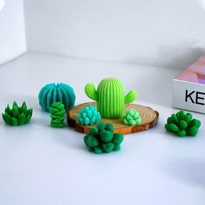 Lindo 3D <span class=keywords><strong>Cactus</strong></span> Molde de Silicona Verde Aromaterapia Vela Yeso Ornamento Moldes - Product Image 3