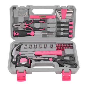 Juego de herramientas para el hogar de 55 piezas, color rosa, con estuche, para reparaciones y decoración del hogar, herramientas de acero al carbono, conector de 1/4 pulgadas. - Product Image 5