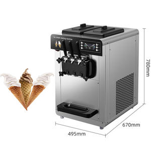 Machine à crème glacée molle au chocolat au lait à 3 saveurs, commerciale, 780 W, temps de congélation de 15 minutes - Product Image 6