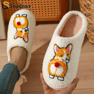 Pantoufles en fourrure à bout fermé antidérapantes StepGrace, prix de gros, chat mignon, pantoufles d'intérieur chaudes <span class=keywords><strong>pour</strong></span> l'hiver - Product Image 2