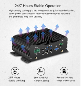 Terminal de servidor de borde industrial resistente I7 1370P Barebone sin ventilador con 2 LAN RS485 GPIO 4G SIM LTE VR AR portátil 1 año de garantía - Product Image 5