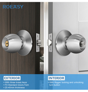 Anti-Theft Waterproof Keyed Entry <strong>Door</strong> <strong>Knob</strong> Set Solid Stainless Steel Interior &amp; Exterior Entrance <strong>Door</strong> Lock - Product Image 5