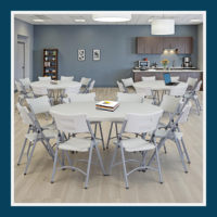 Nouvelles tables de banquet rondes pliables en plastique, sur mesure, pour réceptions de mariage, meubles de salle à manger CE.