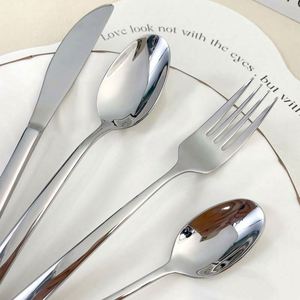 Wholesale 4 Piece Knife Fork Spoon Tableware <b>Set</b> 304 Stainless Steel Cutlery <b>Set</b> Mirror Polish Silverware <b>Set</b> for <b>Restaurant</b> - Product Image 1