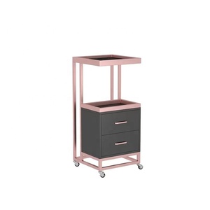 Modern Gold Metal Salon Trolley <b>Cart</b> Drawers 4-Wheel Rolling 360-Degree Rotation 80kg Load Capacity for Barber Shop Beauty Salon - Product Image 2