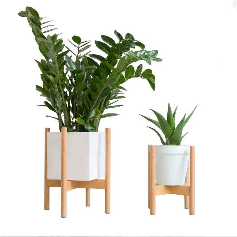 Нордический лаконичный стиль фиксированная деревянная подставка для цветочных горшков регулируемые бамбуковые подставки для растений