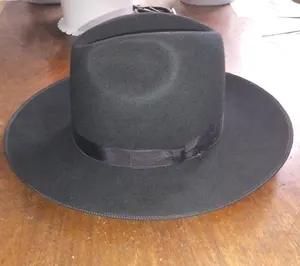 Borsalino styled black classic 100% Australian wool felt Jewish hats