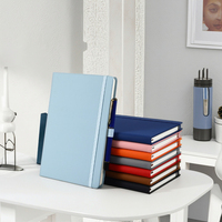 Cahier promotionnel A5 imprimé avec logo personnalisé Journal en lin à couverture rigide en cuir PU 100 feuilles pour la promotion de la marque