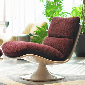 Sillón de tela de cuero de lujo moderno, sofá relajante para dormitorio perezoso individual, reposabrazos bajo, silla reclinable con acento, estilo de diseño antiguo - Product Image 1