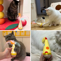 Jouet interactif à bascule pour chats d'intérieur, jouet pour chat à auto-redressement avec plume