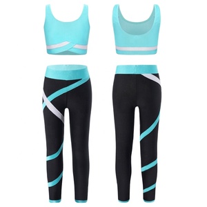 Camiseta Deportiva para Niñas de 6 a 16 Años, Top Deportivo con Leggings para Patinaje Artístico, Yoga, Ejercicio, Gimnasia, Ropa de Entrenamiento, Danza - Product Image 4