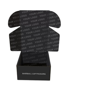 Nouvelle boîte d'emballage en papier kraft pour casquettes de baseball noires PLD 2026, personnalisable, pliable, pour casquettes snapback et casquettes trucker plates - Product Image 1