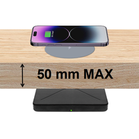 Chargeur sans fil électrique 20-50 mm pour bureau d'entreprise, OTP/OVP 10W, conception invisible longue portée, pour mobilier de bureau