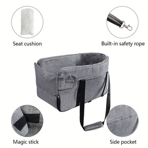 Asiento Elevador Ovalado para Perros Pequeños, con Bolsillos de Almacenamiento, para el Asiento Central del Coche, Diseño Sólido, para Perros y Gatos, en Oferta - Product Image 4