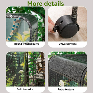 Chuyên Nghiệp Thép Không Gỉ Lồng Lồng Nuôi Với Đứng Và Trung Chuyển Cho Vẹt Lớn Macaw Cockatoo Chim Trang Trại - Product Image 4