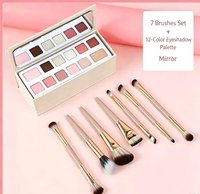 Ensemble de pinceaux de maquillage de voyage multifonctionnels pliables à double extrémité avec pinceau pour les yeux et boîte de rangement portable
