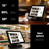 Sistema POS Todo en Uno con Pantalla Táctil de 15 Pulgadas, Sistema Operativo Windows, Intel I3, 4G de RAM - Caja Registradora Económica para Tiendas Minoristas